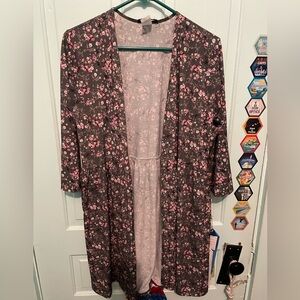 Hemish Slinky Floral Open Cardigan Size M
